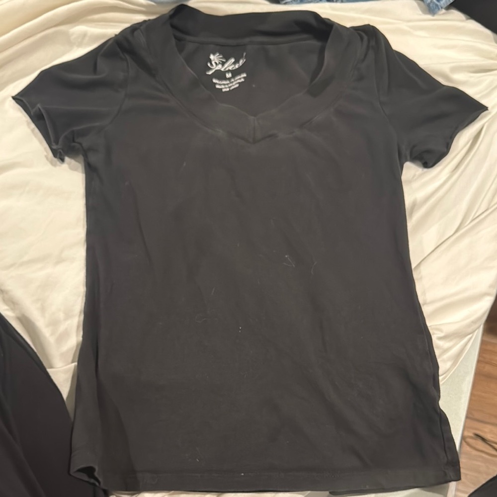 Splash Black Fitted Short Sleeve T-Shirt
